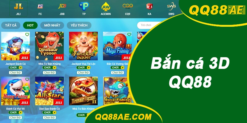 Top 10 Game Bắn Cá 3D QQ88